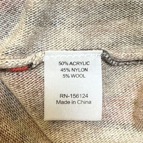 Shana Sweater Medium Abstract Face Print Art Pullover Drop Shoulder Taupe Multi - Picture 7 of 13